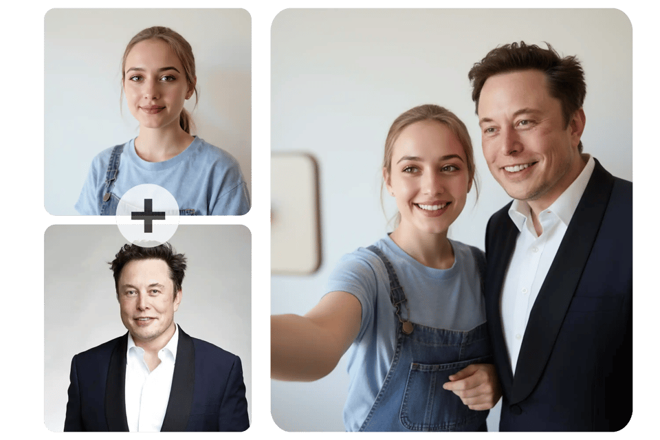 Ejemplo de foto casual con celebridad generada por IA